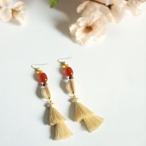 Bohemian beach shell teardrop earrings